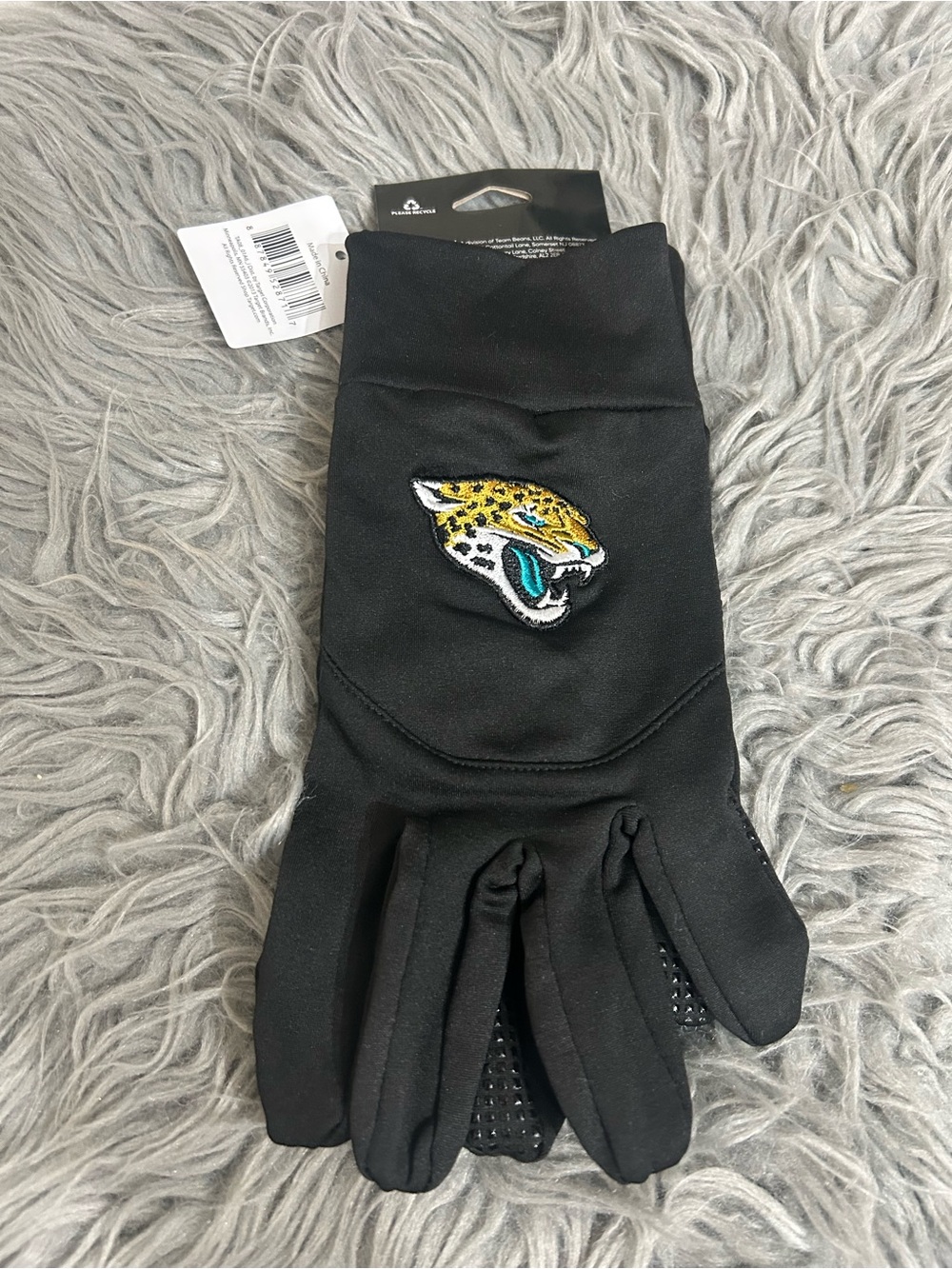 Jacksonville Jaguars Black Team Logo Men's Gloves